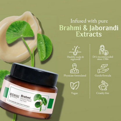 Richfeel Brahmi Hair Pack - Controls Hair Fall, Repairs Damage, Split Ends & Deeply Conditions