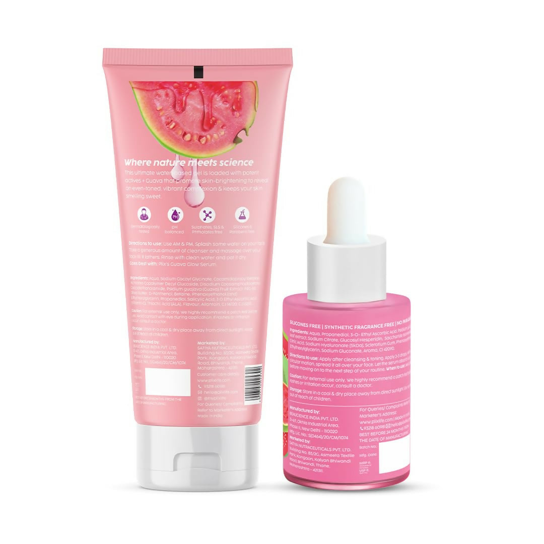 PLIX The Plant Fix 10% Vitamin C Guava Combo - Juicy Cleanser and Face Serum