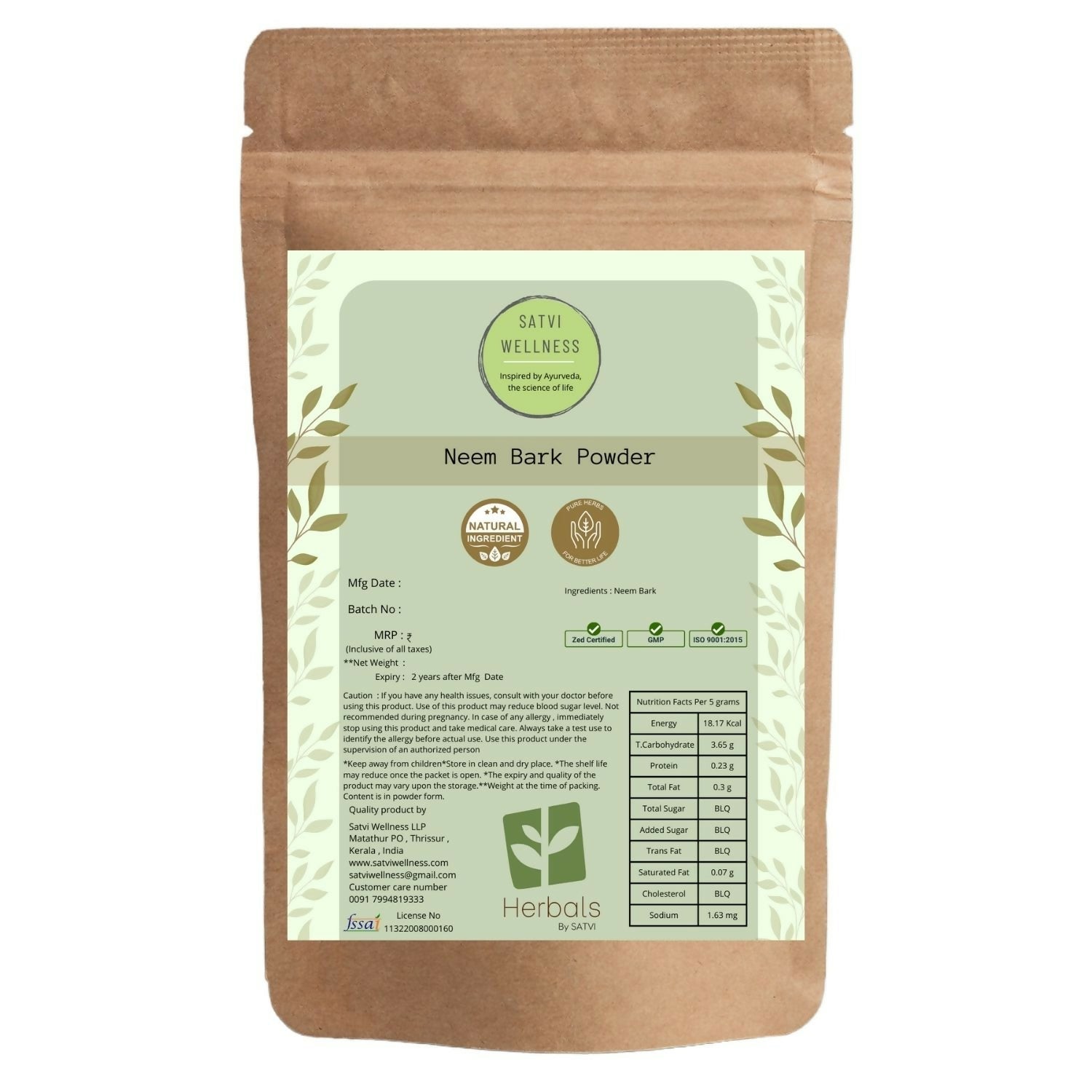 Satvi Wellness Neem Bark Powder