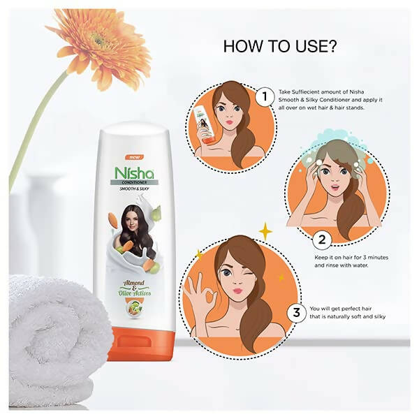 nisha smooth and silky hair conditioner with almond and olive actives buy in usa