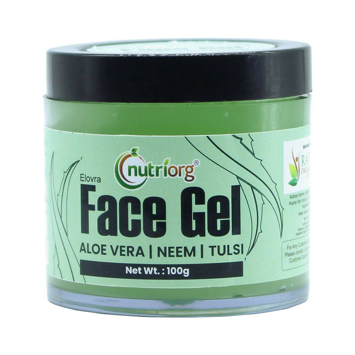 Nutriorg Aloevera Face Gel with Neem & Tulsi