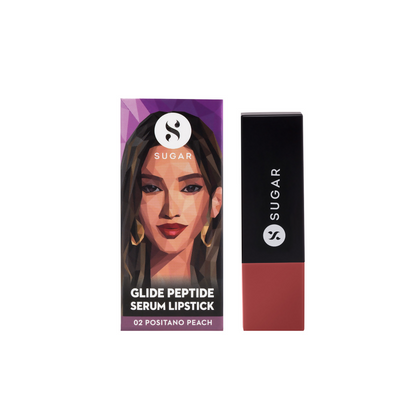 SUGAR Glide Peptide Serum Lipstick with Vitamin E - 02 Positano Peach