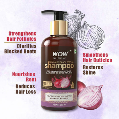Wow Skin Science Red Onion Black Seed Oil Shampoo - Drmedicart
