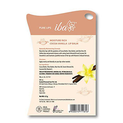 Iba Moisture Rich Lip Balm - Cocoa Vanilla