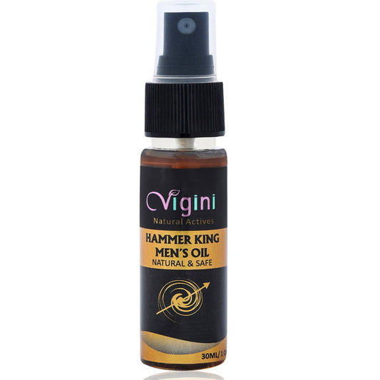 Vigini Natural Hammer King Lubricating Massage Oil for Men with Tulsi Ylang Ylang Clary Sage Essential Oils