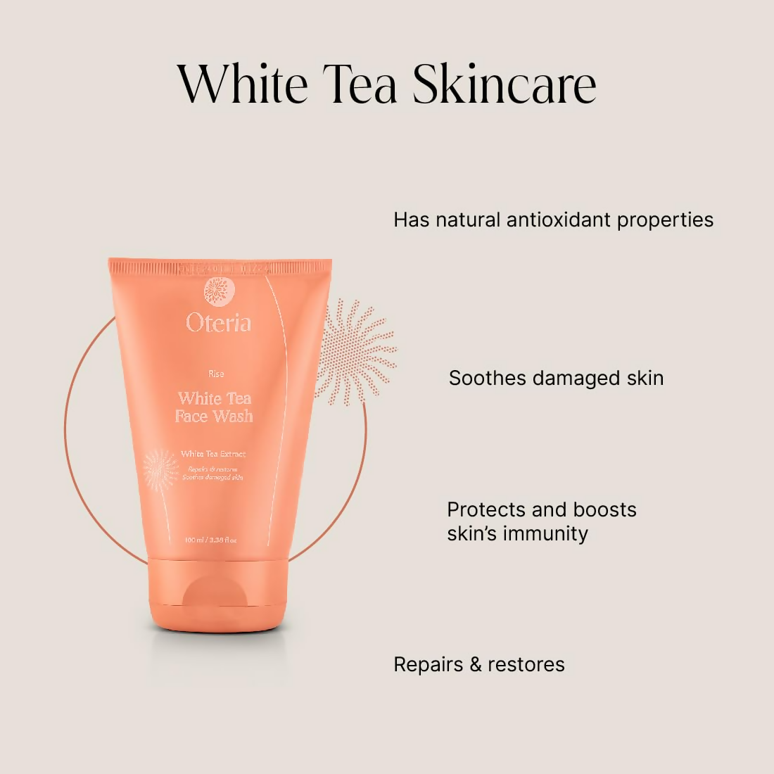 Oteria Premium Clear Skin Face Wash Infused With White Tea Extracts For Glowing And Brightening Skin