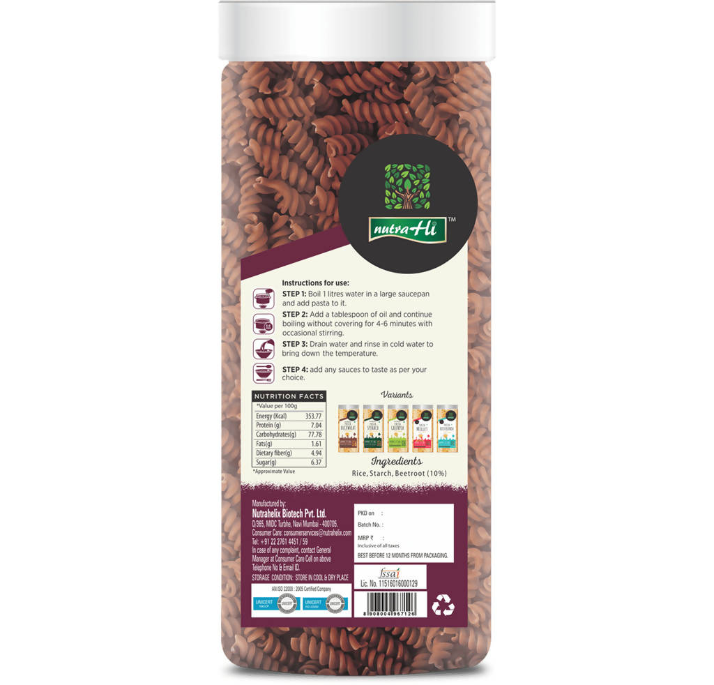 NutraHi Gluten-Free Pasta Beetroot