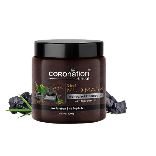 Coronation Herbal Activated Charcoal 3 in 1 Mud Mask with Tea Tree Oil