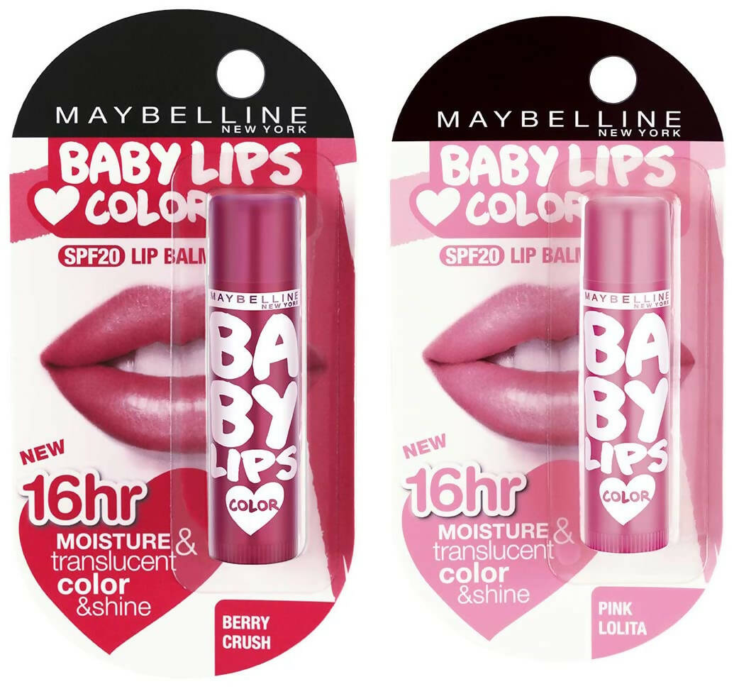 Maybelline New York Baby Lips Lip Balm - Pink Lolita and Berry Crush-SPF 20