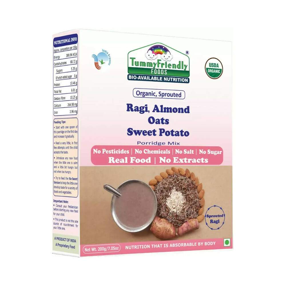 TummyFriendly Foods Organic Multi-Grain, and Sprouted Ragi, Oats, Red Lentil, Banana Porridge Mixes Combo - Drmedicart