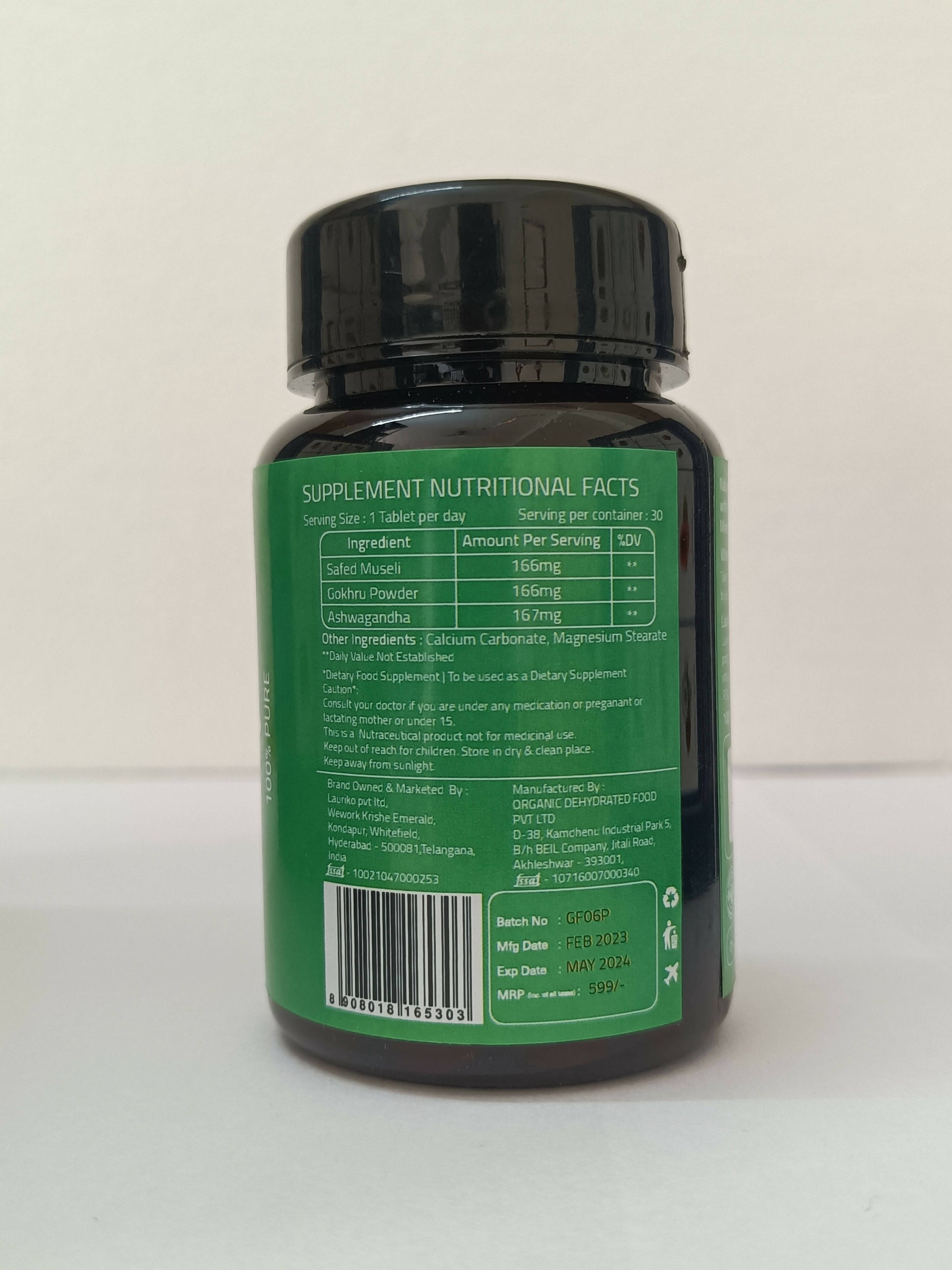Laurik Perfomax Safed Musli, Ashwagandha, Gokhru Tablets | Supports Strength And Vitality
