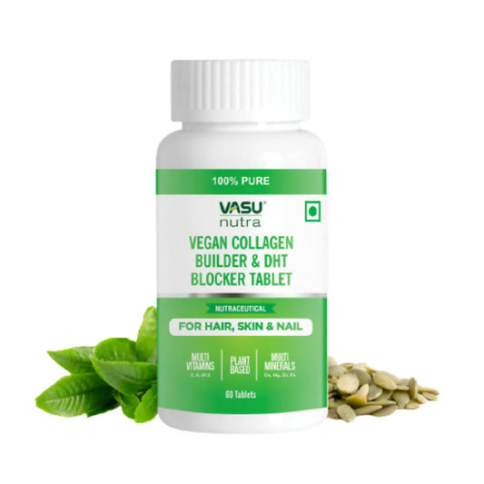 Buy Vasu Healthcare Nutra Vegan Collagen Builder & DHT Blocker Tablets from DrMediCart, Ship from India to USA