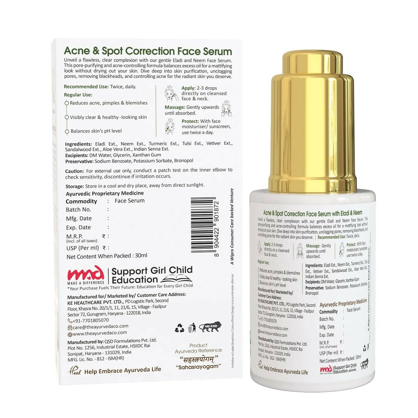 TAC   The Ayurveda Co. With Eladi And Neem Face Serum
