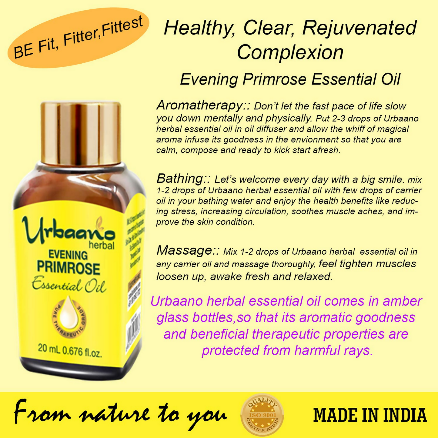 Urbaano Herbal Evening Primrose Essential Oil
