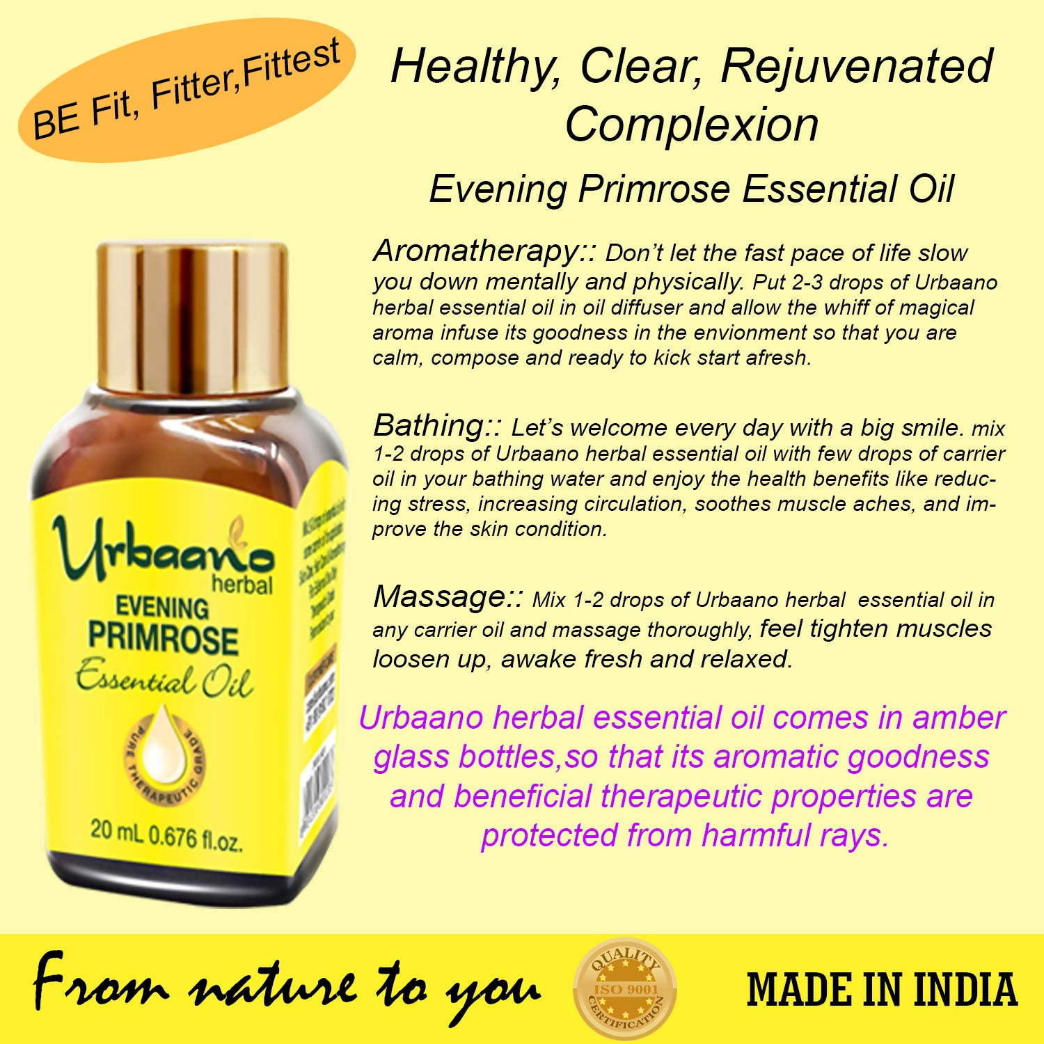 Urbaano Herbal Evening Primrose Essential Oil