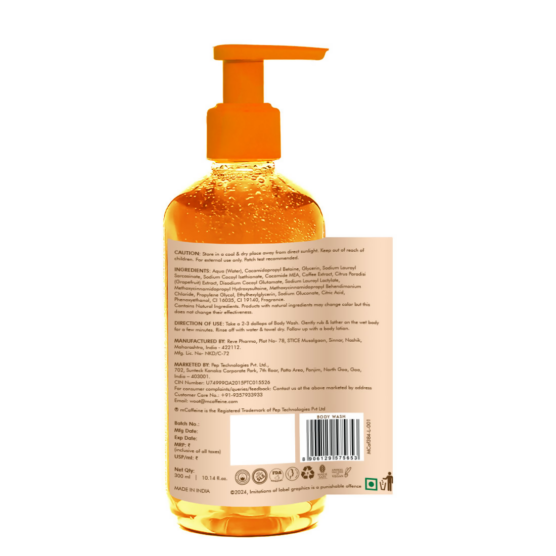 mCaffeine Glow Boost Grapefruit Body Wash