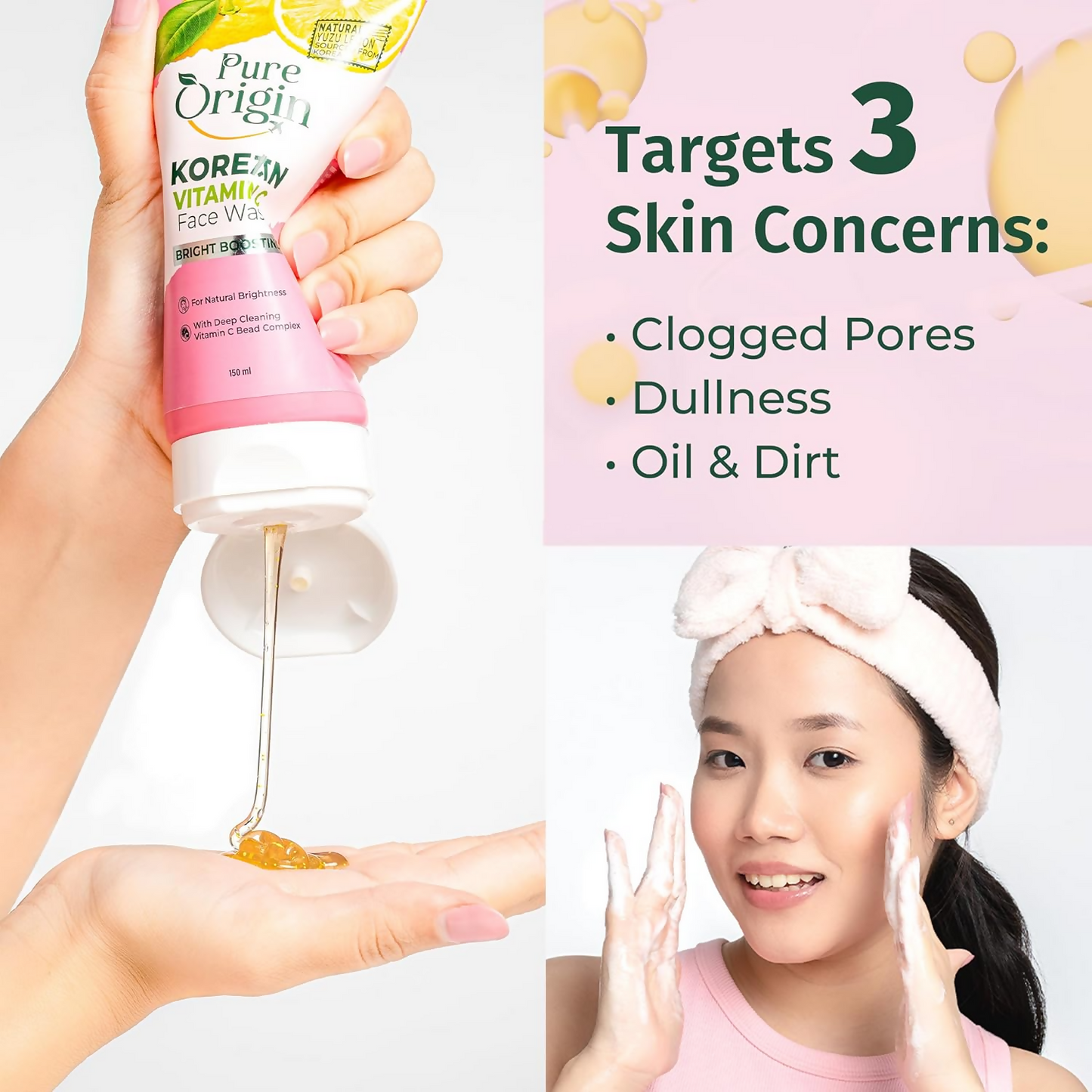 Pure Origin Korean Vitamin C Bright Boosting Face Wash
