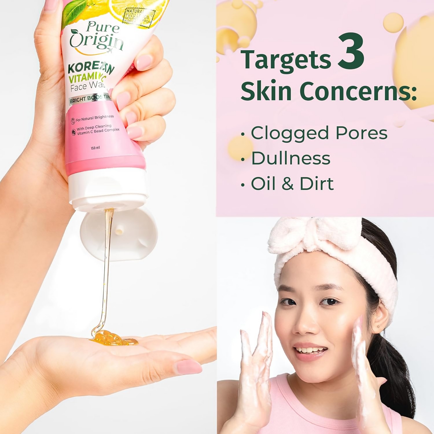 Pure Origin Korean Vitamin C Bright Boosting Face Wash