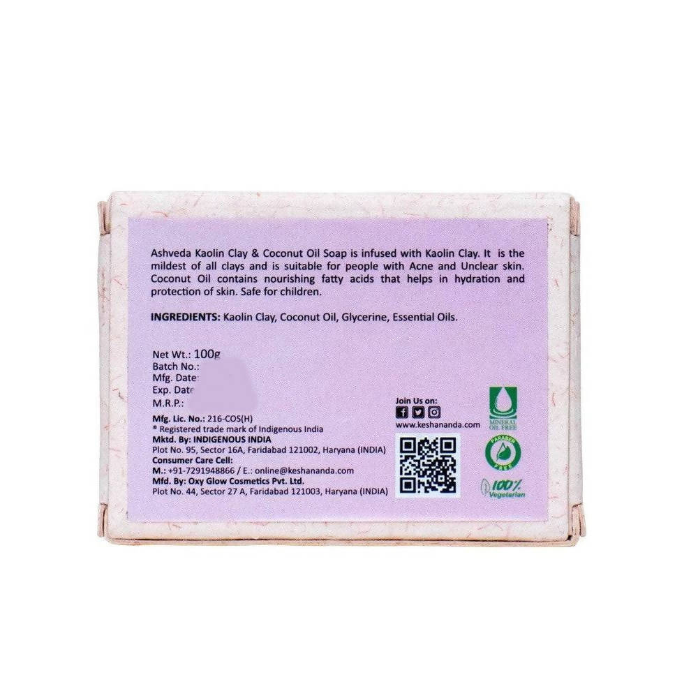 Keshananda Ashveda Kaolin Clay & Coconut Oil Soap