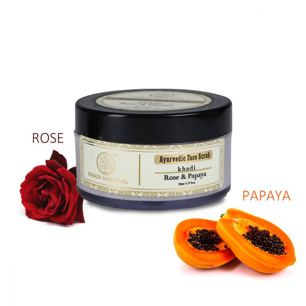 Khadi Natural Rose & Papaya Ayurvedic Face Scrub - Drmedicart