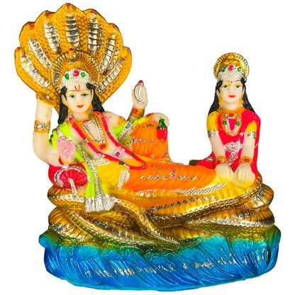 Buy Blissful Polymer Unbreakable Action Lord Vishnu Laxmi Idol