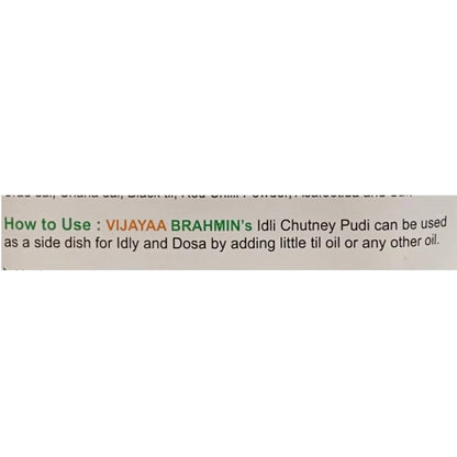 Vijayaa Brahmin's Idly Pudi (Dosa Mozhagai Pudi)
