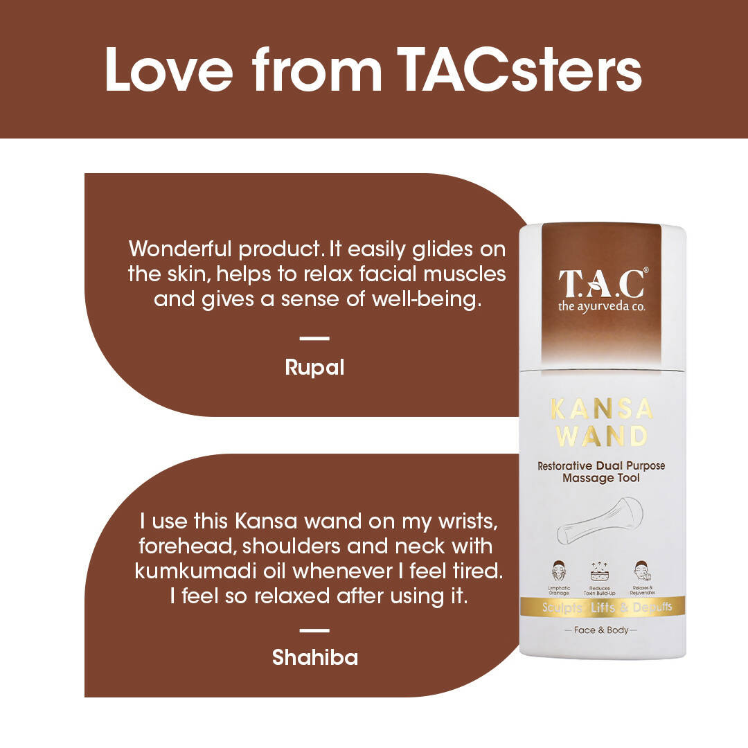 TAC - The Ayurveda Co. Kansa Wand Dual Purpose Massager Tool for Face & Body - DrMediCart