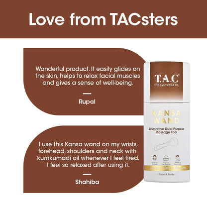 TAC - The Ayurveda Co. Kansa Wand Dual Purpose Massager Tool for Face & Body - DrMediCart