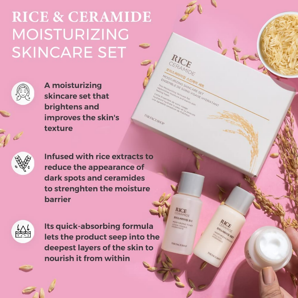 The Face Shop Rice & Ceramide Moisturizing Skincare Set Kit