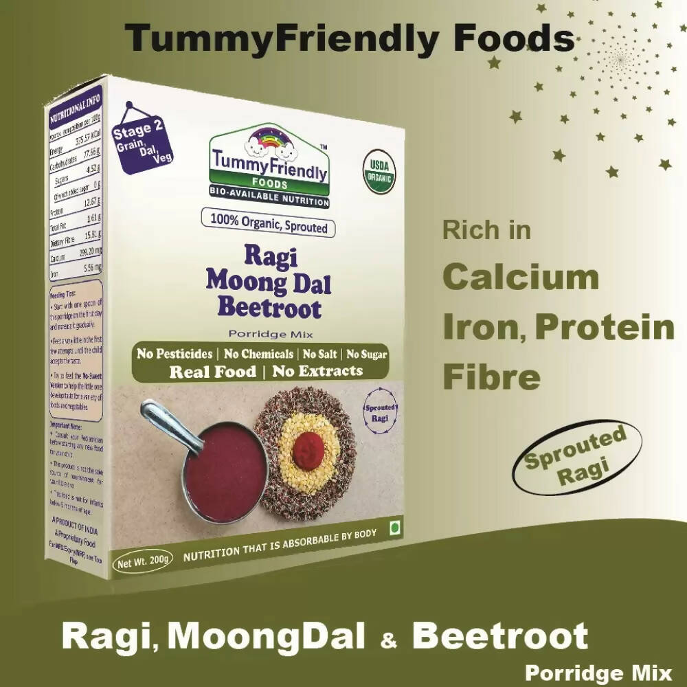 TummyFriendly Foods Certified Stage2 Ragi, Brown Rice Porridge Mixes Combo - Drmedicart