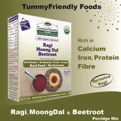 TummyFriendly Foods Certified Stage2 Ragi, Brown Rice Porridge Mixes Combo - Drmedicart