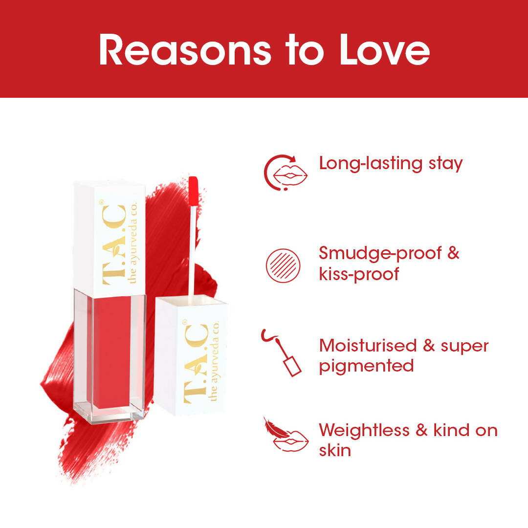 TAC - The Ayurveda Co. Liquid Matte Miss Red Lipstick - DrMediCart