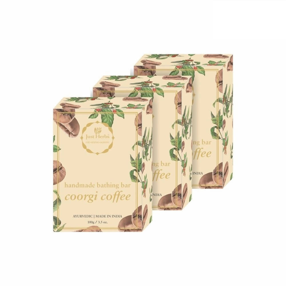 Just Herbs Handmade Bathing Bar Coorgi Coffee pack of 3