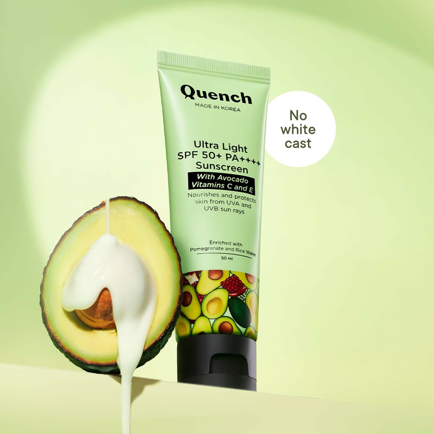 Quench Vitamin E Ultra Light SPF 50+ PA++++ Sunscreen for Glowing Skin - Korean Skincare