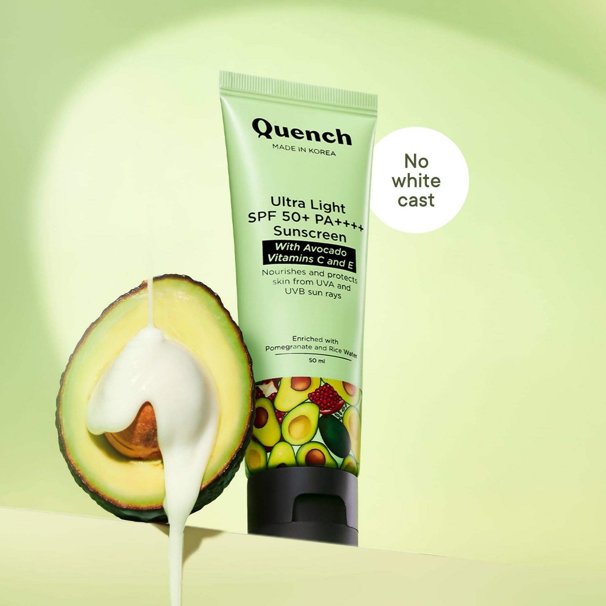 Quench Vitamin E Ultra Light SPF 50+ PA++++ Sunscreen for Glowing Skin - Korean Skincare