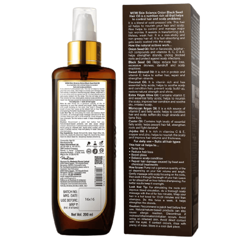 Wow Skin Science Onion Black Seed Hair Oil - Drmedicart
