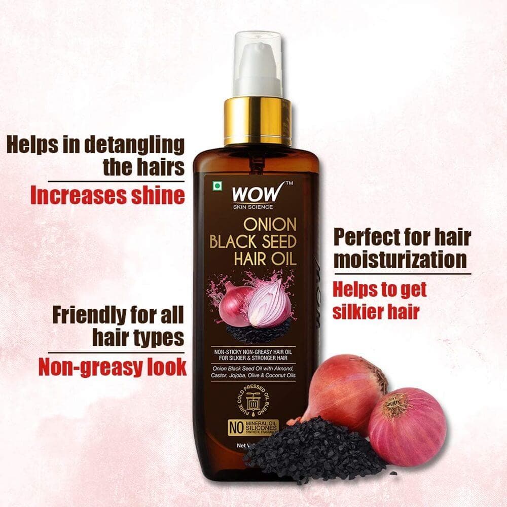 Wow Skin Science Onion Black Seed Hair Oil - Drmedicart
