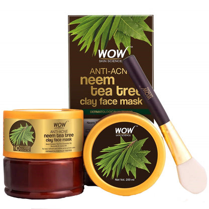 Wow Skin Science Anti-Acne Neem & Tea Tree Clay Face Mask - Drmedicart