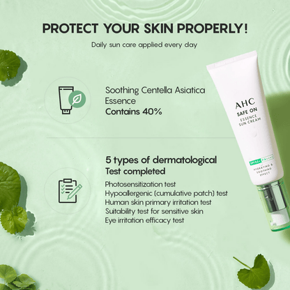 AHC Safe On Essence Sun Cream With SPF 50+ & PA++++ - Korean skincare