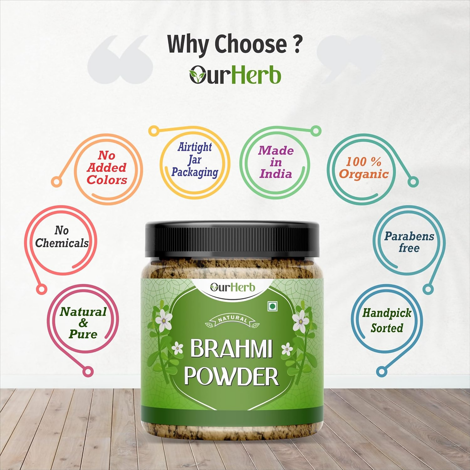 OurHerb Pure & Natural Brahmi Powder For Hair Care