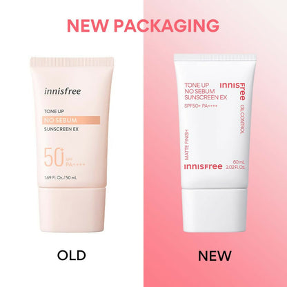 Innisfree Tone Up No Sebum Sunscreen with SPF 50+ PA++++ Korean Sunscreen