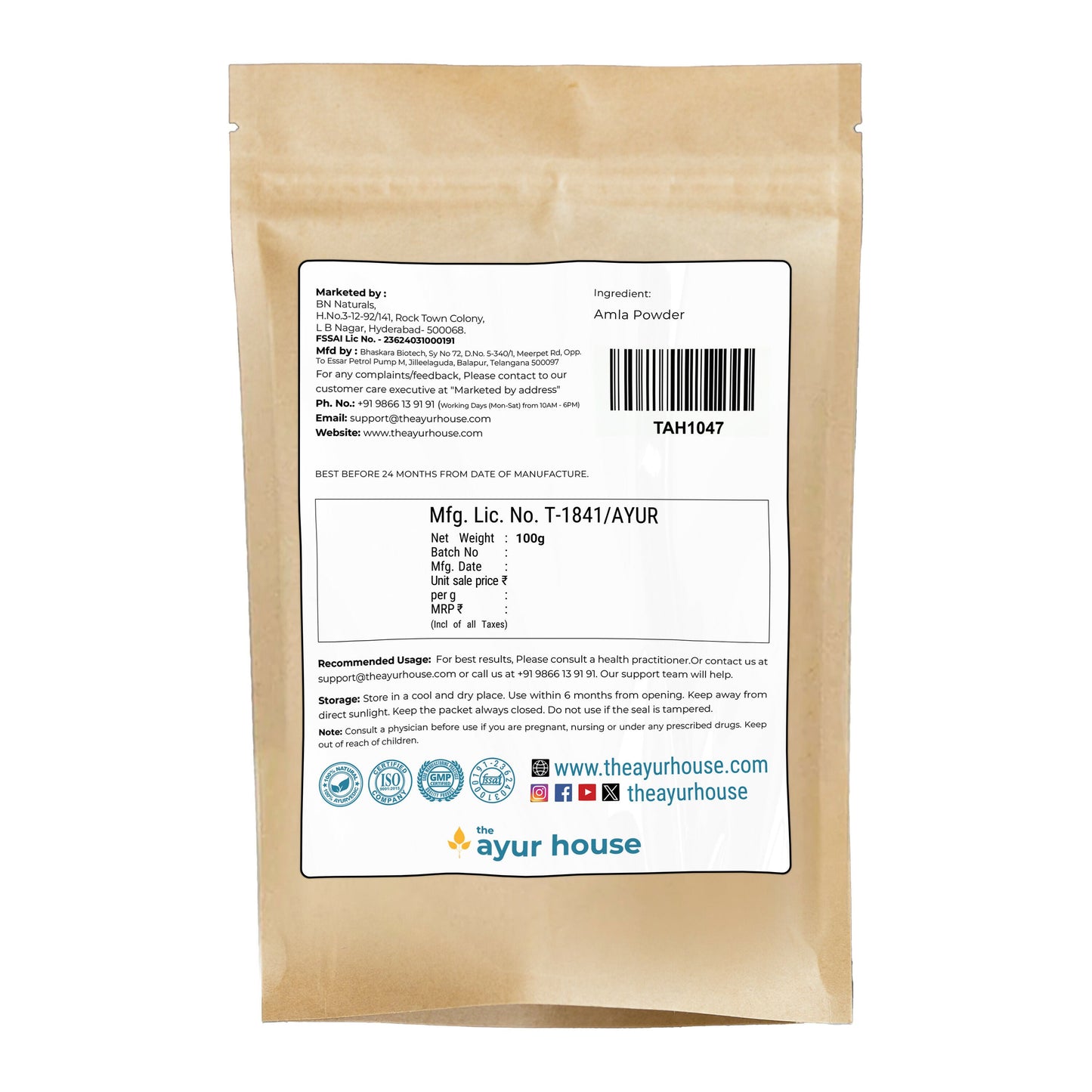 The Ayur House Amla Powder