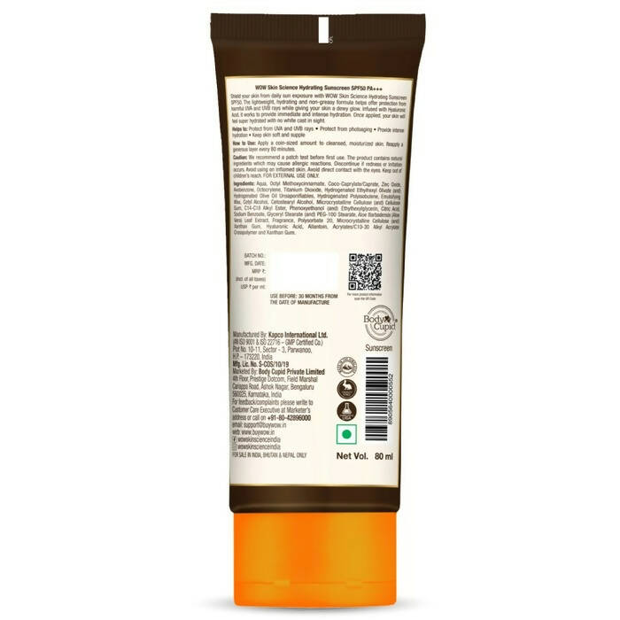 Wow Skin Science Hydrating Sunscreen Spf 50 Pa +++ - Drmedicart