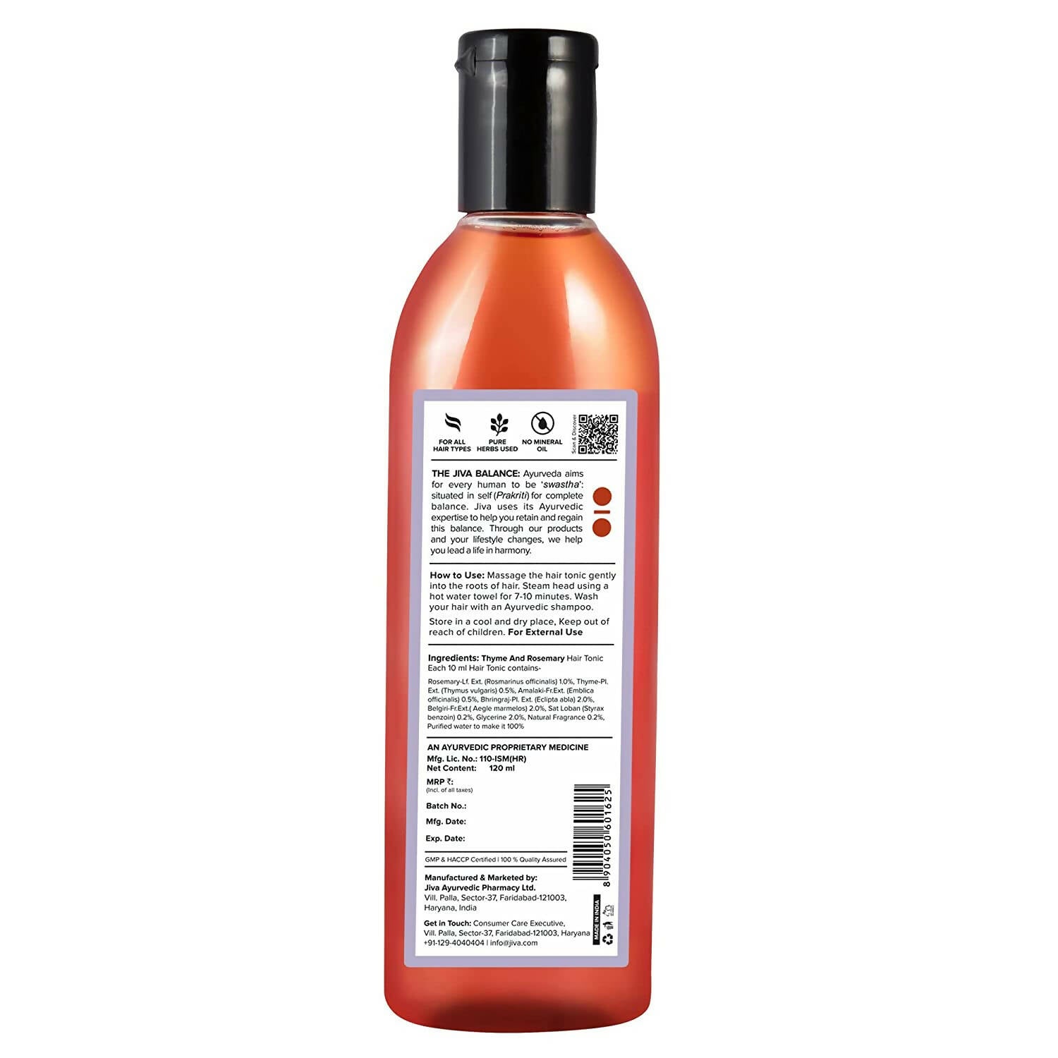 Jiva Ayurveda Thyme & Rosemary Hair Tonic