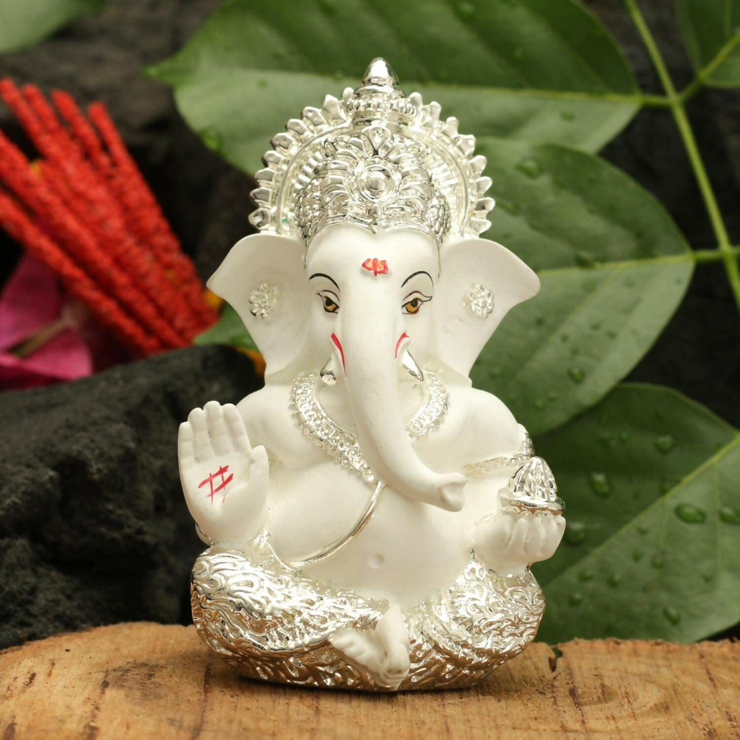Buy Collectible India Ganesha Idol Silver Plated