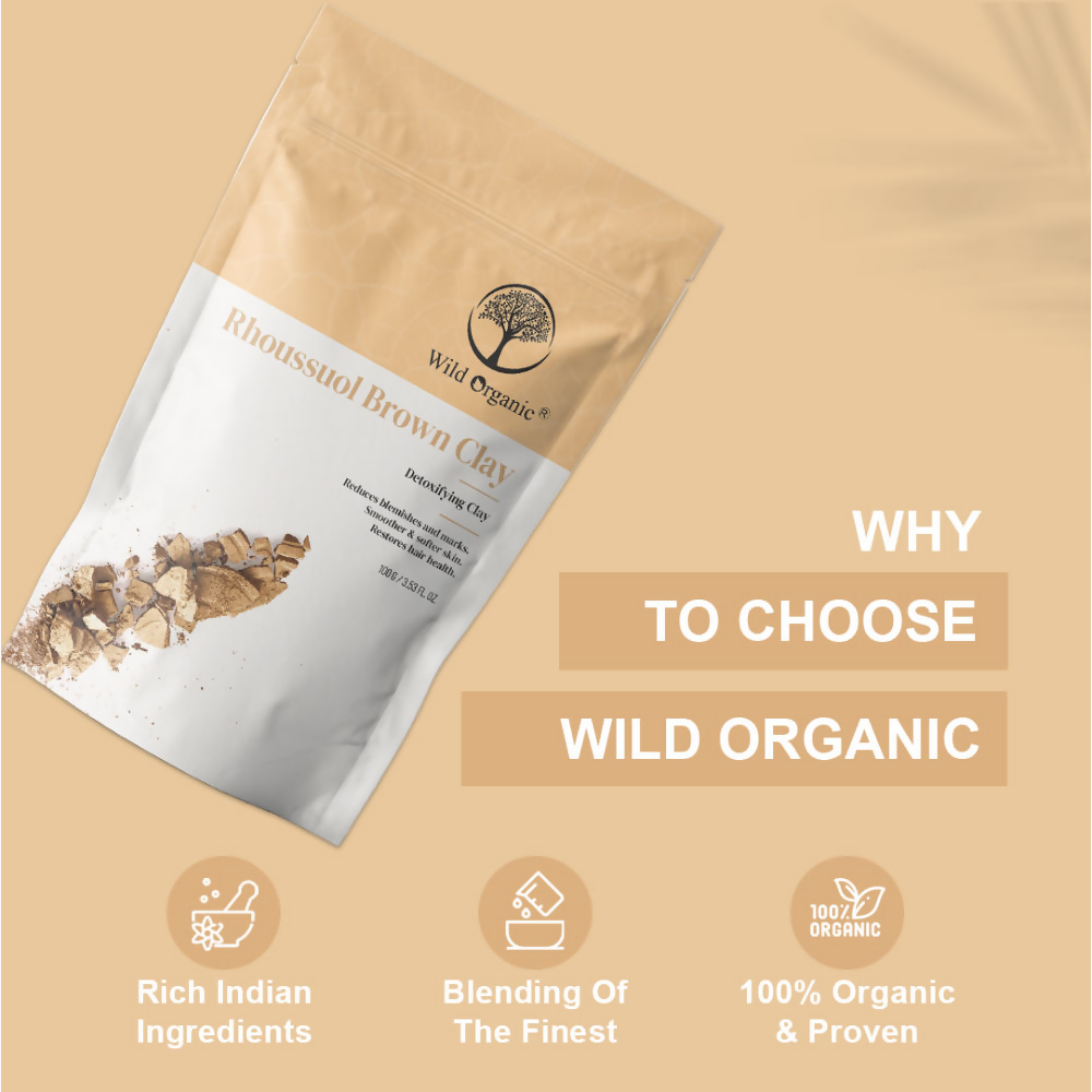 Wild Organic Rhoussuol Brown Detoxifying Clay Powder