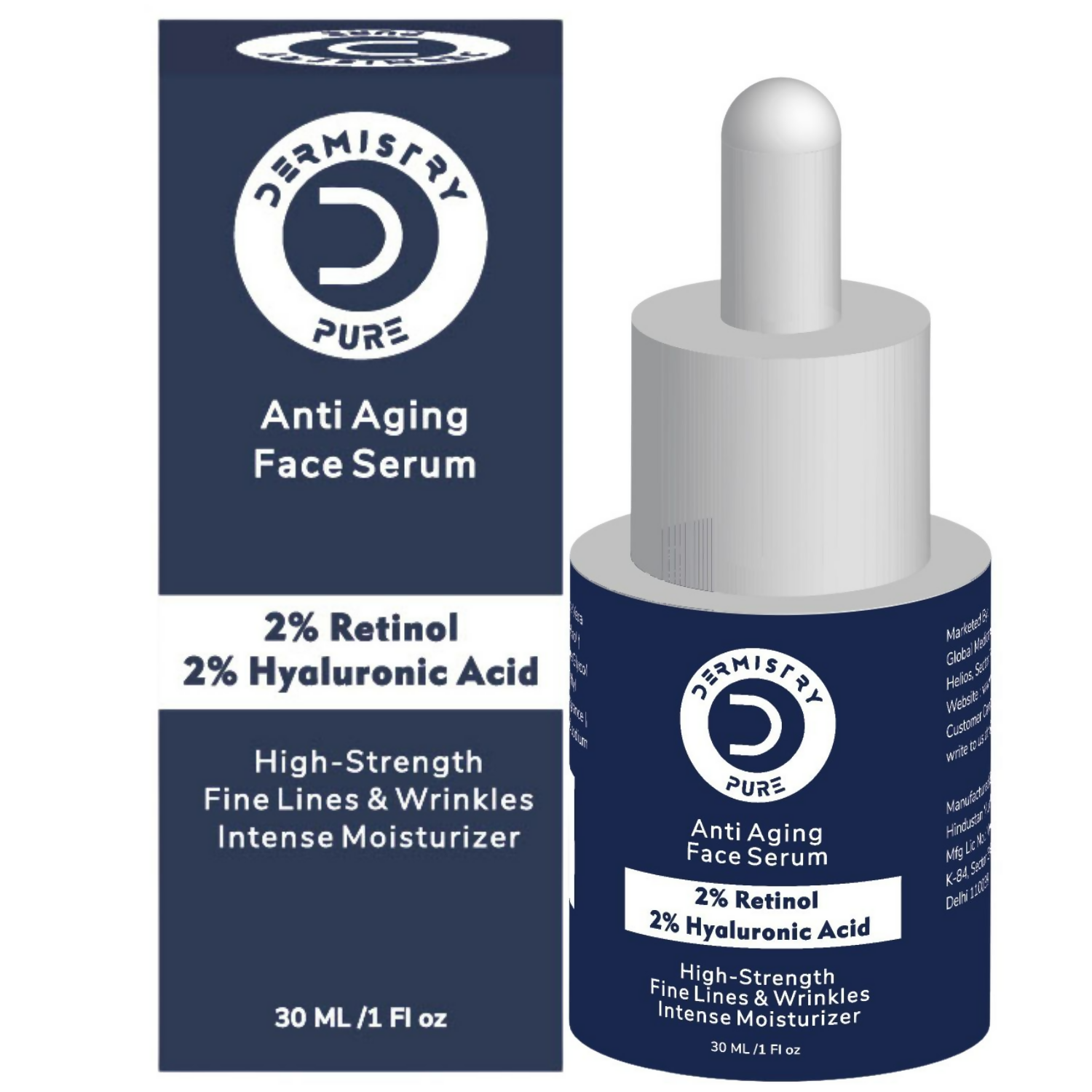 Dermistry 2% Retinol Hyaluronic Night Moisturizer Cream Serum For Anti Aging Fine Lines & Wrinkles