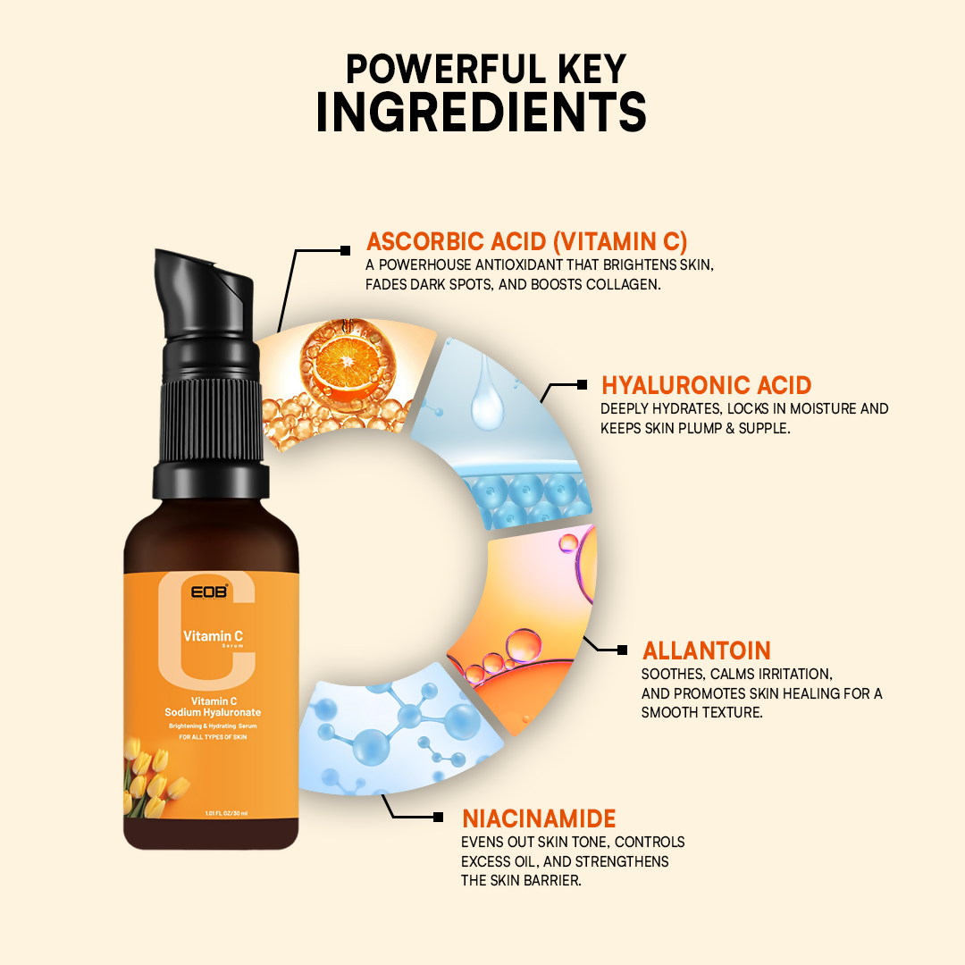EOB 20% Vitamin C Serum with Hyaluronic Acid Face Serum