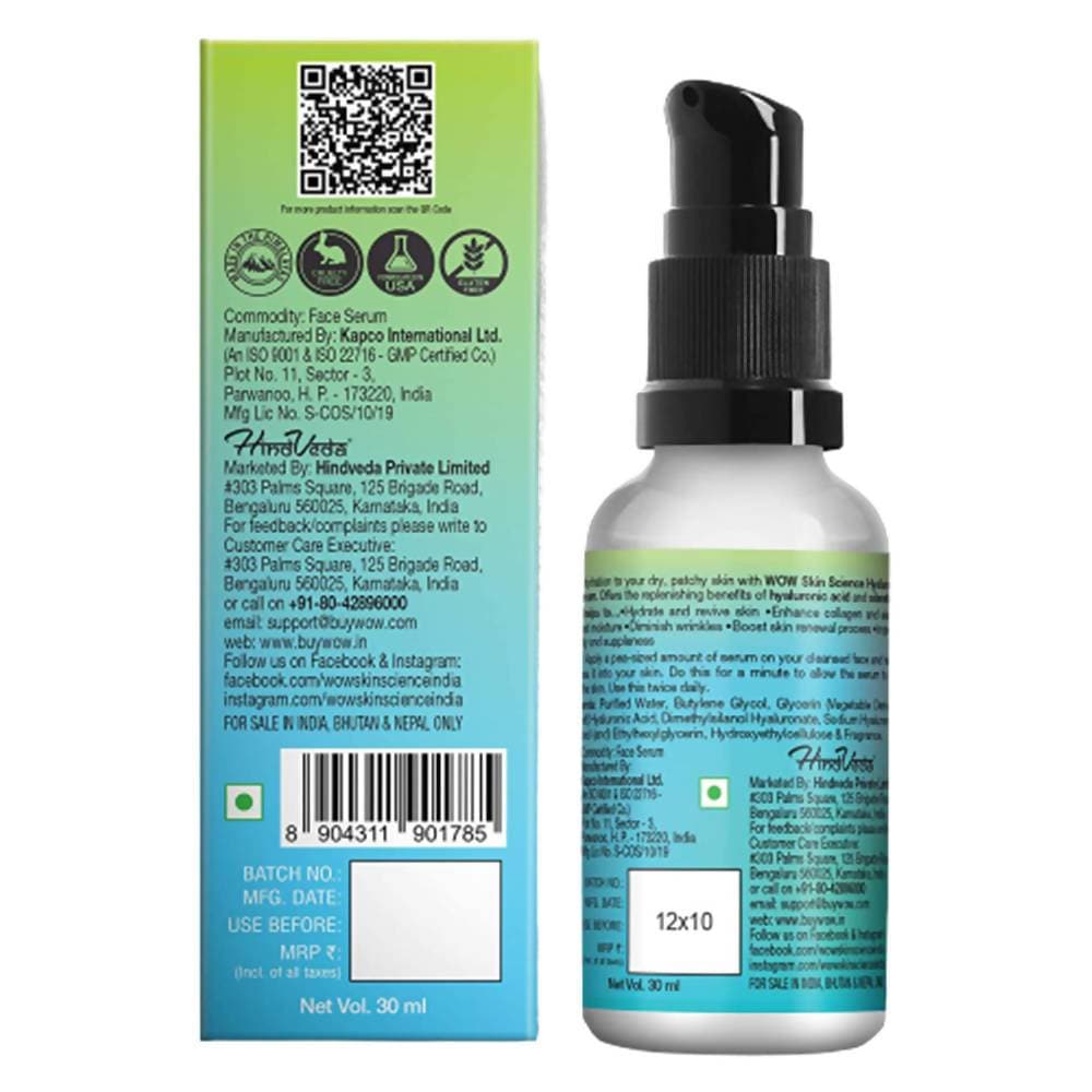 Wow Skin Science Hyaluronic Acid Moisturising Face Serum - Drmedicart