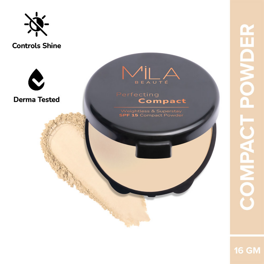 Mila Beaute Superstay Natural Matte Finish Perfecting Compact Powder with SPF 15 - Pure Beige